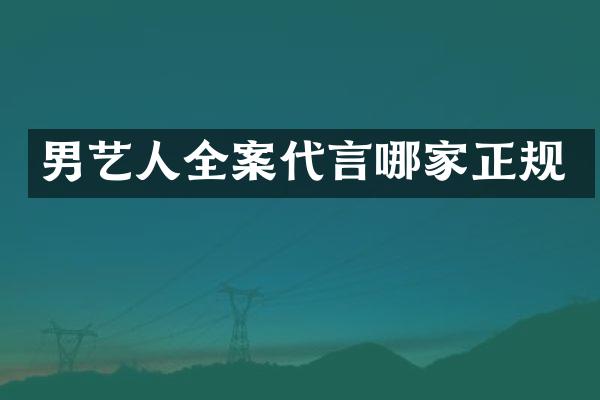 男艺人全案代言哪家正规