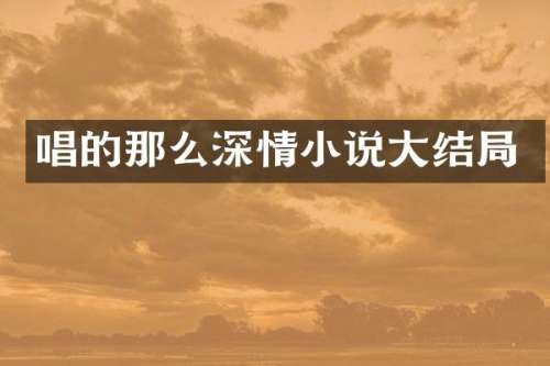 唱的那么深情小说大结局