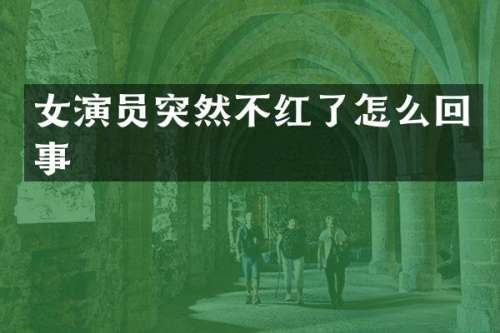 女演员突然不红了怎么回事