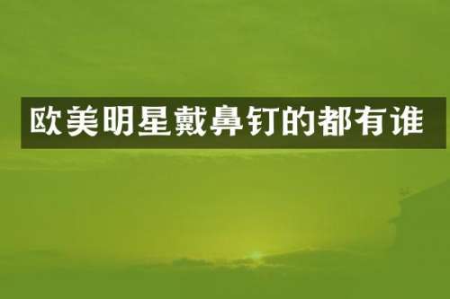 欧美明星戴鼻钉的都有谁