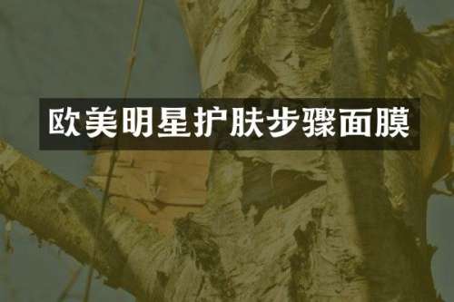 欧美明星护肤步骤面膜