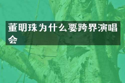 董明珠为什么要跨界演唱会