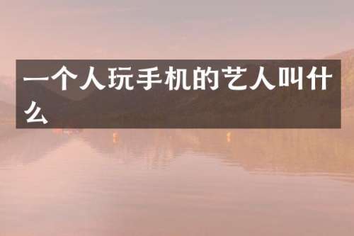 一个人玩手机的艺人叫什么
