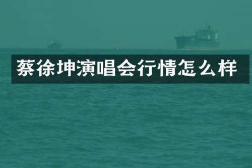 蔡徐坤演唱会行情怎么样