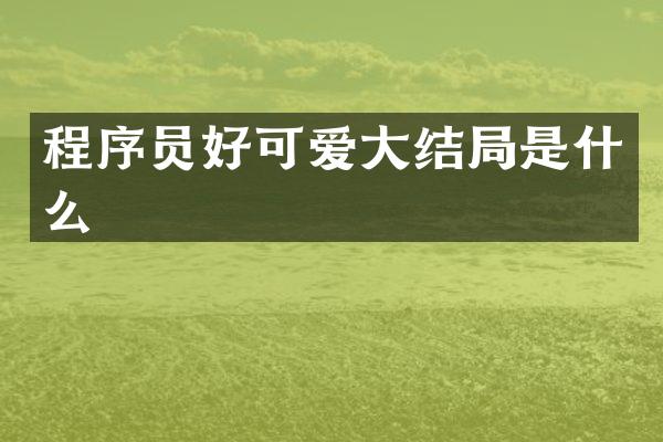 程序员好可爱大结局是什么