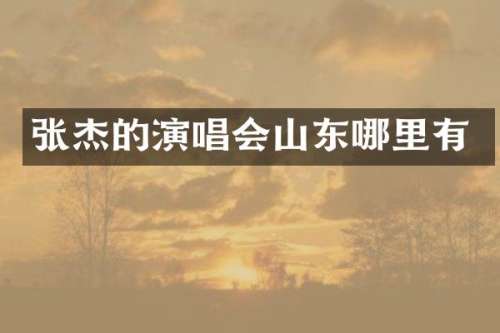张杰的演唱会山东哪里有