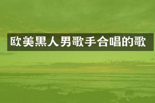 欧美黑人男歌手合唱的歌