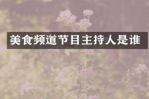 美食频道节目主持人是谁