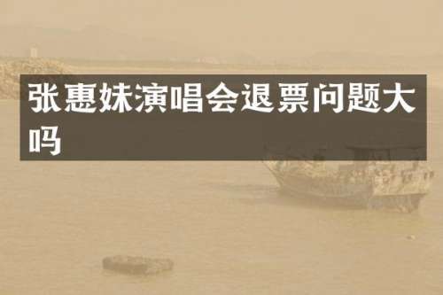 张惠妹演唱会退票问题大吗