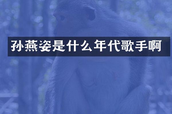 孙燕姿是什么年代歌手啊