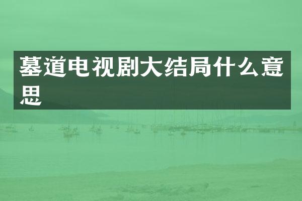 墓道电视剧大结局什么意思