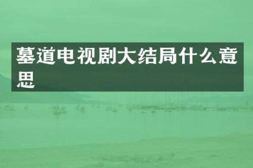 墓道电视剧大结局什么意思