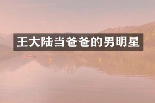 王大陆当爸爸的男明星