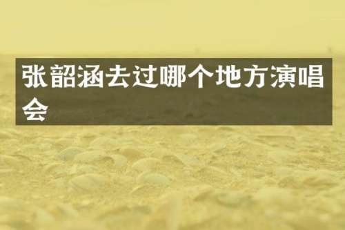 张韶涵去过哪个地方演唱会