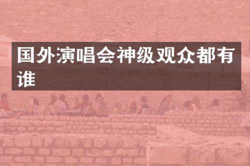 国外演唱会神级观众都有谁