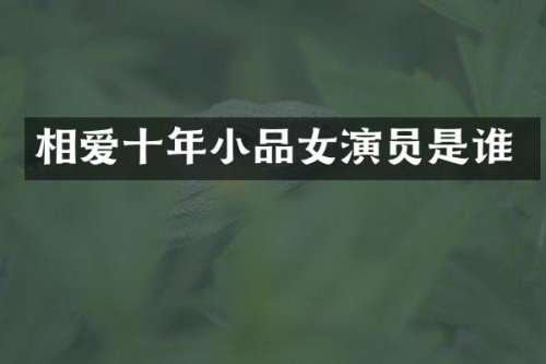 相爱十年小品女演员是谁
