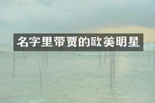 名字里带贾的欧美明星