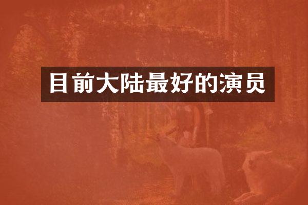 目前大陆最好的演员