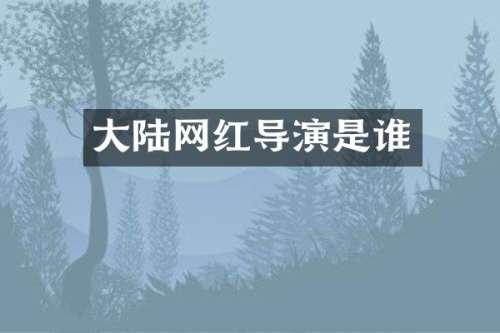大陆网红导演是谁