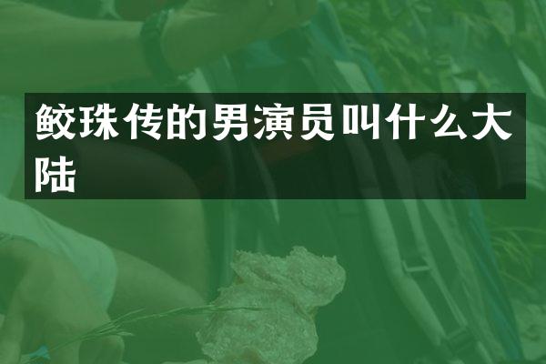 鲛珠传的男演员叫什么大陆