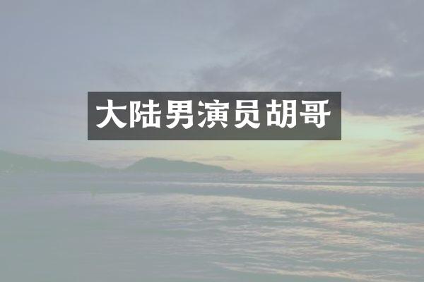 大陆男演员胡哥