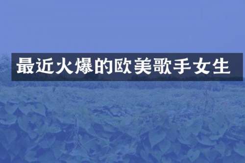 最近火爆的欧美歌手女生