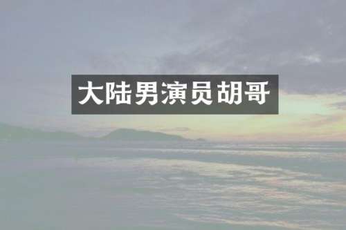 大陆男演员胡哥