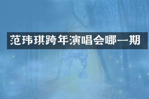 范玮琪跨年演唱会哪一期