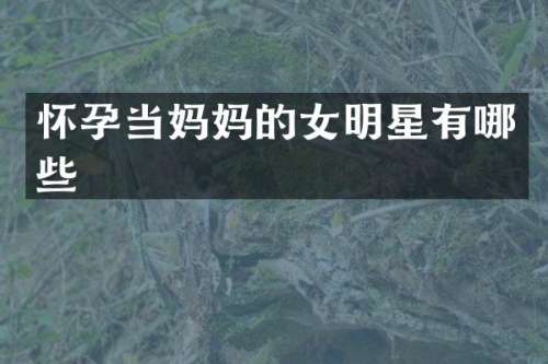 怀孕当妈女明星有哪些