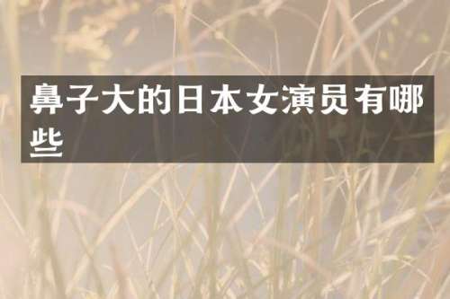 鼻子大的日本女演员有哪些