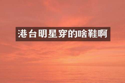 港台明星穿的啥鞋啊