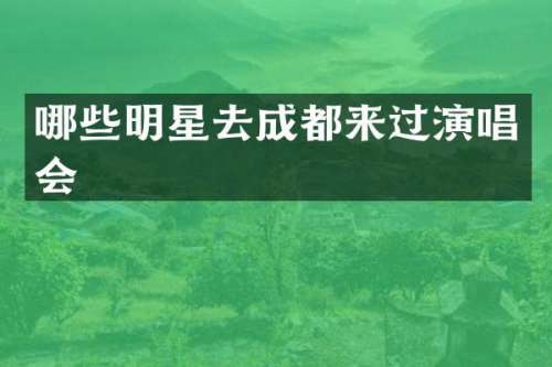 哪些明星去成都来过演唱会