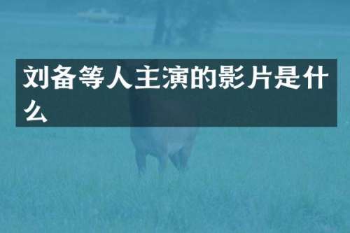 刘备等人主演的影片是什么