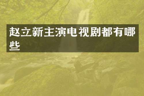 赵立新主演电视剧都有哪些