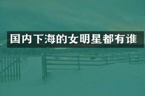 国内下海的女明星都有谁