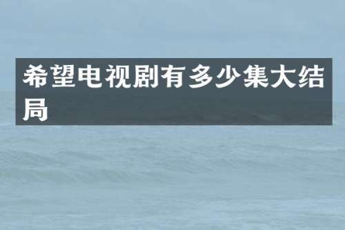 希望电视剧有多少集大结局