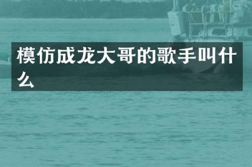 模仿成龙大哥的歌手叫什么
