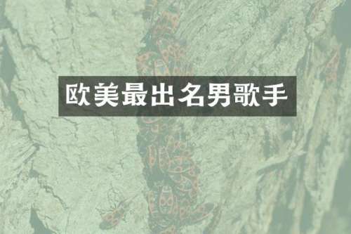 欧美最出名男歌手
