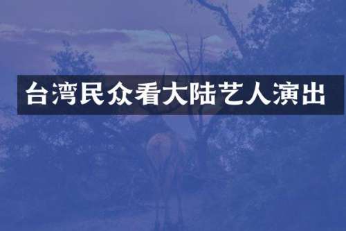 台湾民众看大陆艺人演出