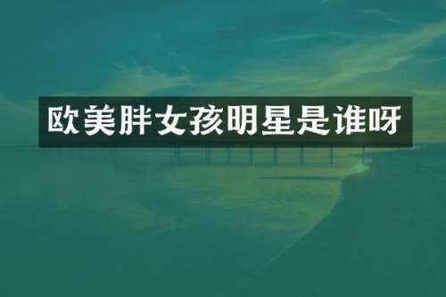 欧美胖女孩明星是谁呀