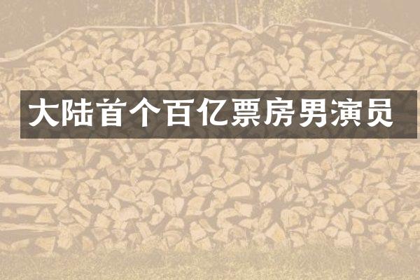 大陆首个百亿票房男演员