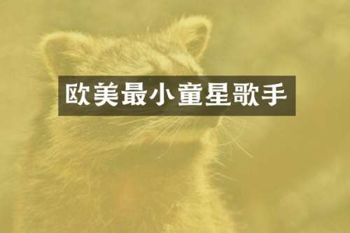 欧美最小童星歌手