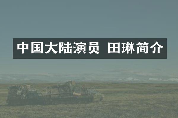 中国大陆演员 田琳简介
