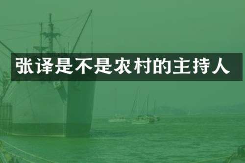 张译是不是农村的主持人