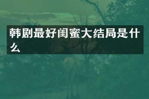 韩剧最好闺蜜大结局是什么
