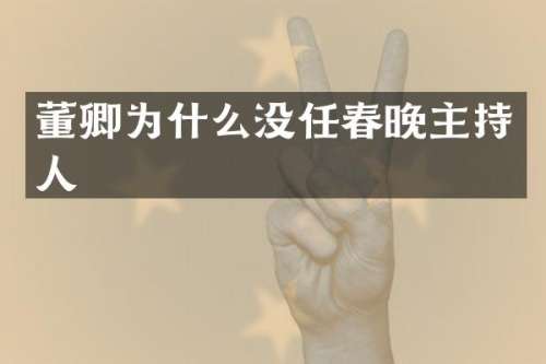 董卿为什么没任主持人