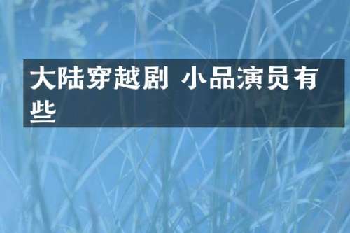 大陆穿越剧 小品演员有哪些