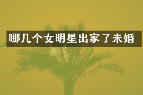 哪几个女明星出家了未婚