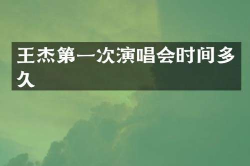王杰第一次演唱会时间多久