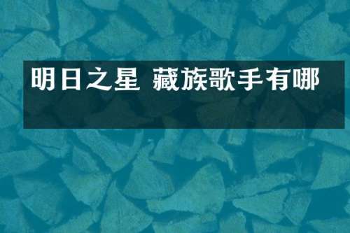 明日之星 藏族歌手有哪些